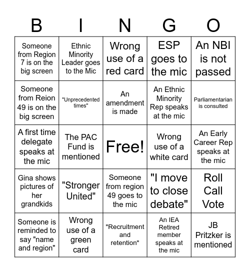 IEA-RA 2026 Bingo Card