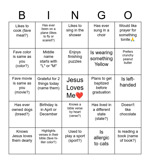 Icebreaker BINGO Card