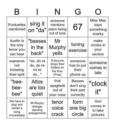 GoldenVoice Bingo Card
