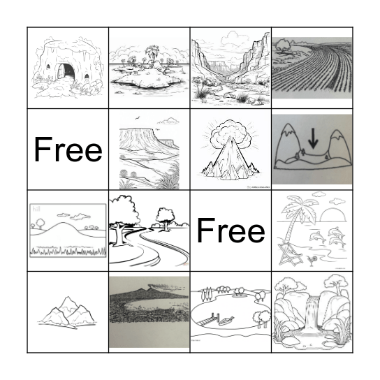 Landforms Bingo Card