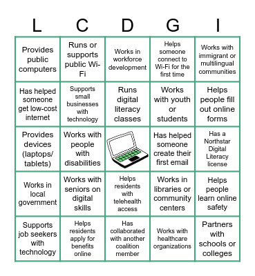 Digital Equity Coalition Bingo Card