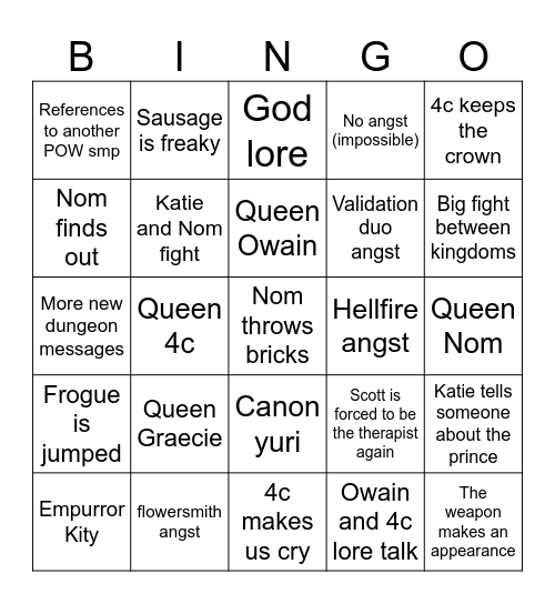 Lore day Bingo Card