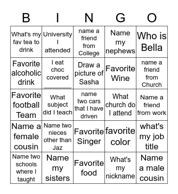 Birthday Girl  Bingo  Bingo Card