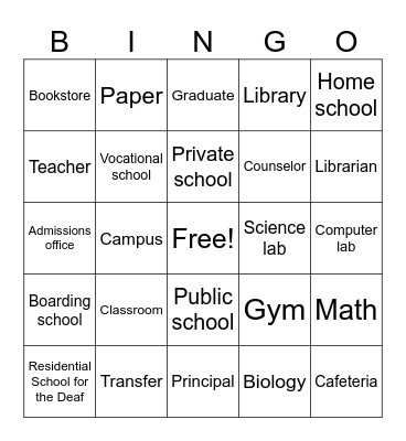 TWA Unit 2 Bingo Card