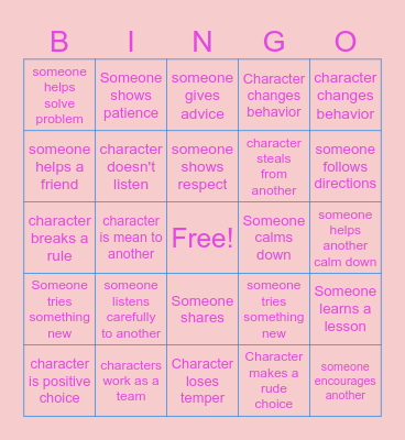 Mary Poppins Bingo Card