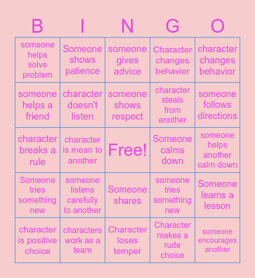 Mary Poppins Bingo Card