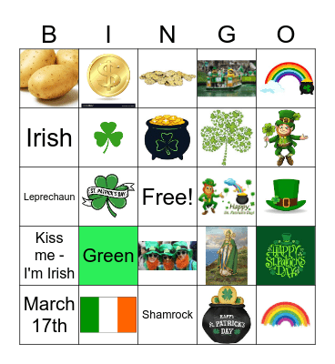 Saint Patrick's Day Bingo Card