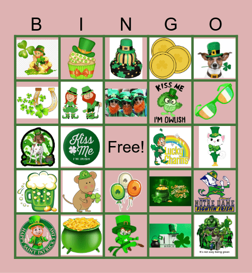 Happy St. Patricks Day Bingo Card