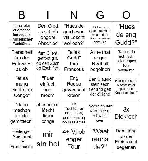 Eisenbunns Bingo Card