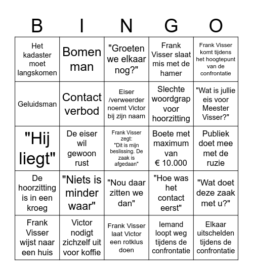 Meester Frank Visser Bingo Card