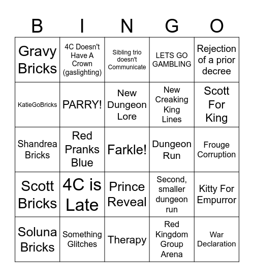 Bannerfall predictions March Monarch Swap Bingo Card