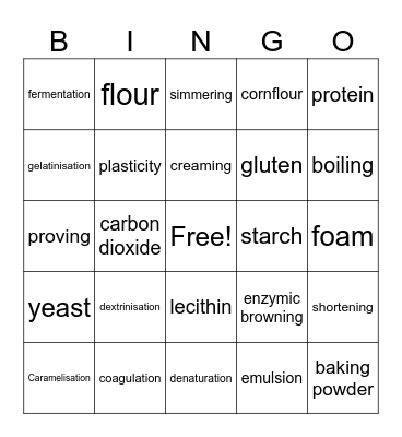 FOOD SCIENCE Bingo Card