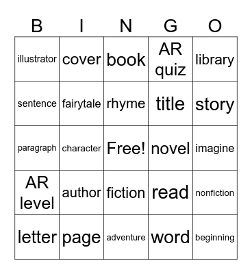 Reading Week  Bingo Card