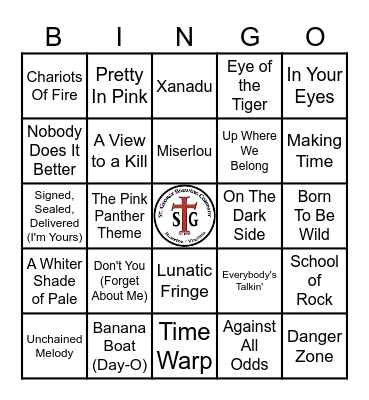STG MOVIE SONGS Bingo Card