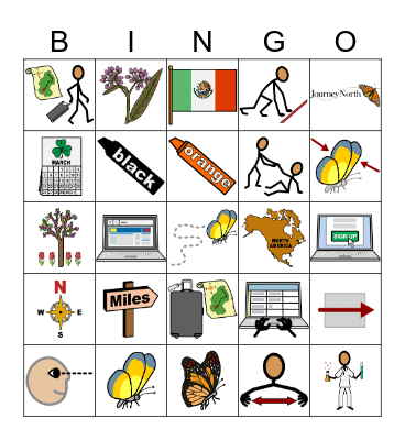 Monarch Migration Bingo Card