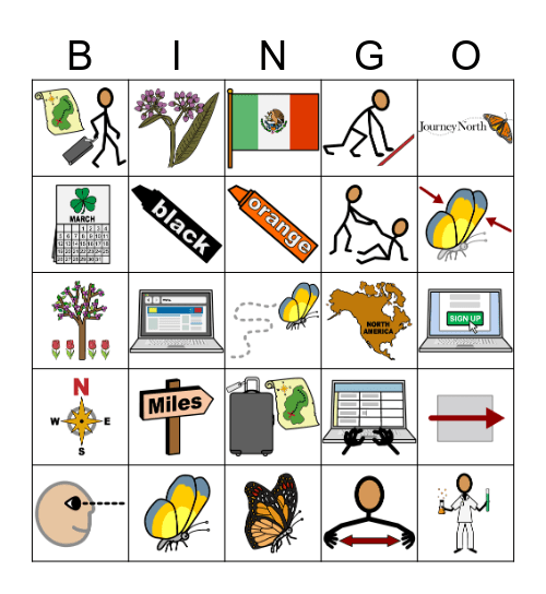 Monarch Migration Bingo Card