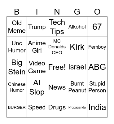 TikTok Binbo Bingo Card