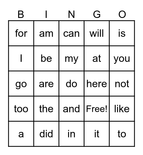 Heart Word Bingo (K- RGR Units 1-14) Bingo Card