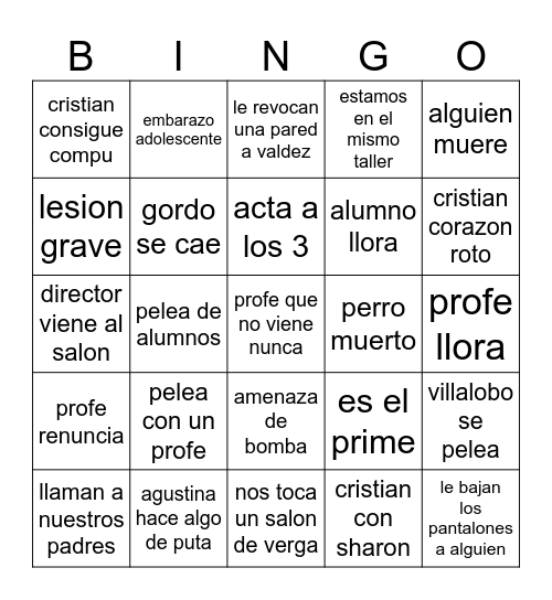 bingo de 5°3 en 2026 Bingo Card