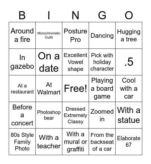 Vox Photo Bingo Card