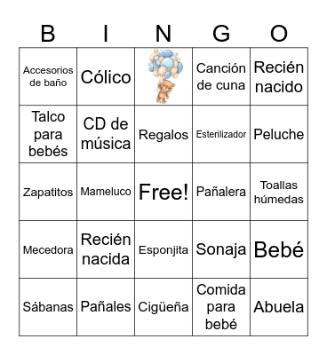 BABY SHOWER Bingo Card