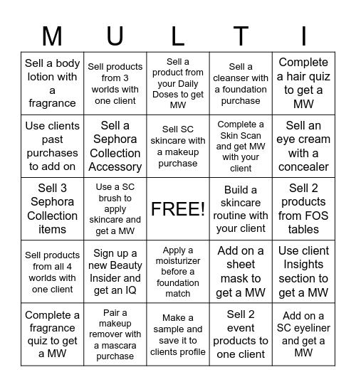 Multi-World Bingo Card