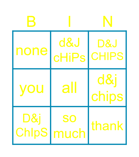 what do you like more Bingo Card