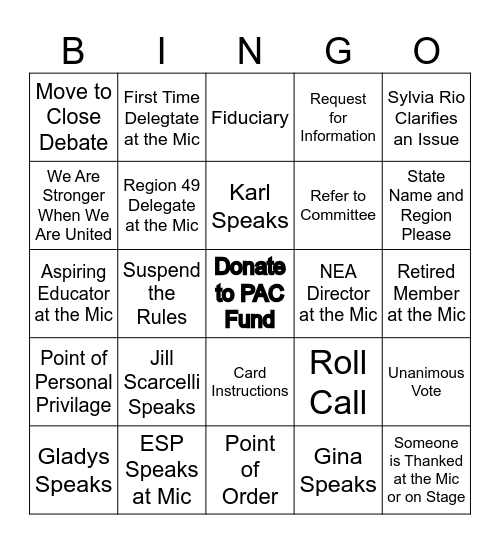 IEA - RA Bingo Card