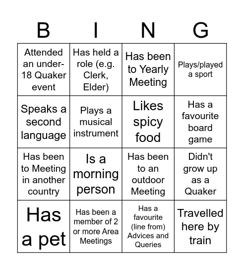 Glenthorne Bing(o) Bingo Card