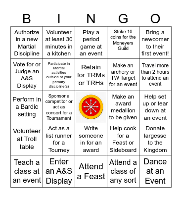 AE Bingo Card