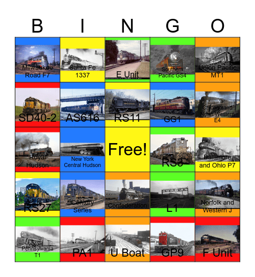 Streamlined Engines that I would like to design one day Bingo Card