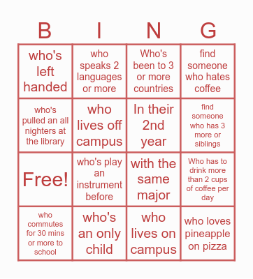 Imhotep Game Night: Find someone....... Bingo Card