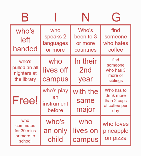 Imhotep Game Night: Find someone....... Bingo Card