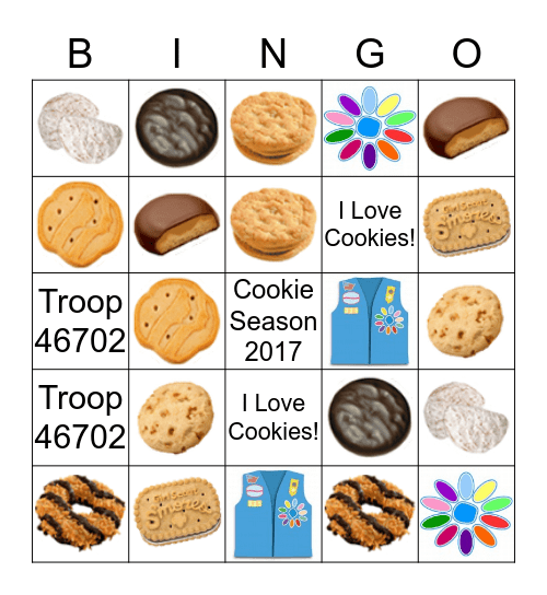 Cookie Bingo Card