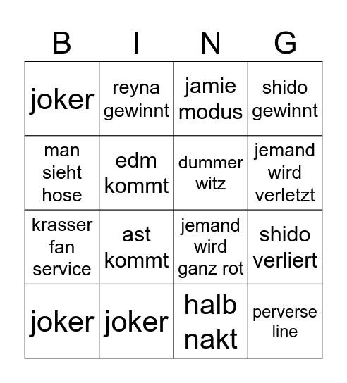 date a live Bingo Card