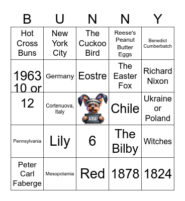 Easter Bingo Card