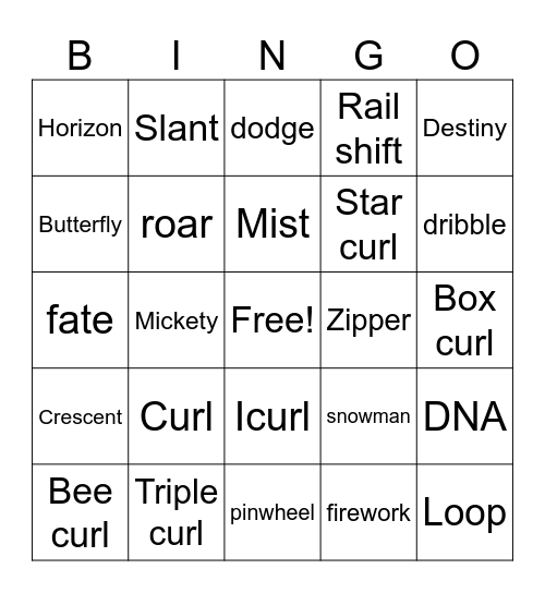 Dressage Bingo Card