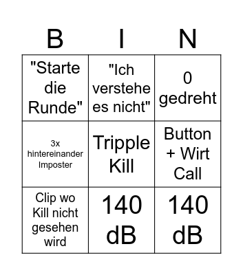 Among US Bingo Card
