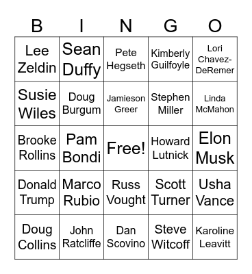 You're Fired! (Or?) Bingo Card