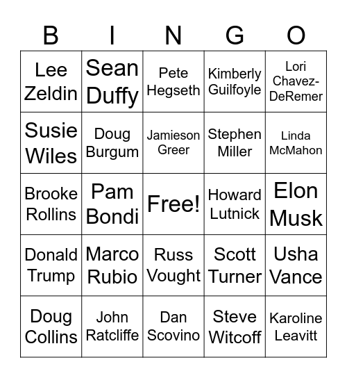 You're Fired! (Or?) Bingo Card