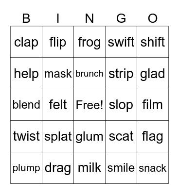 Blends Bingo Card