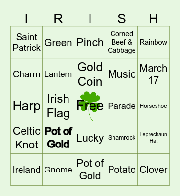 St. Patrick's Day! Bingo Card