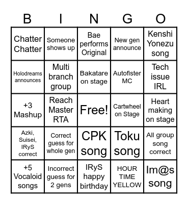 RIDIN ON DREAMS BINGO Card