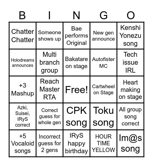 RIDIN ON DREAMS BINGO Card