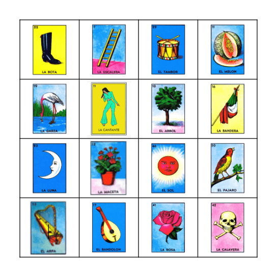 Loteria Mexicana Bingo Card