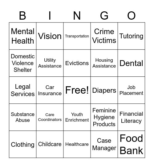 GROWWTH Resource Bingo Card