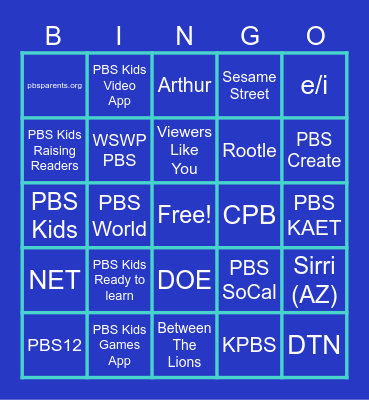 PBS Bingo Card