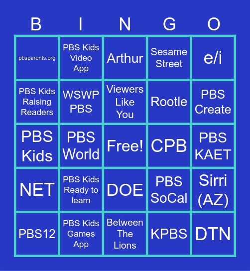 PBS Bingo Card