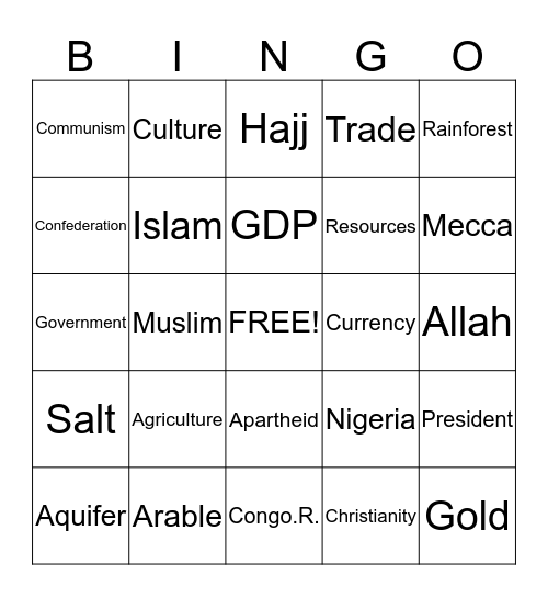 Bingo Card