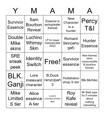 Idv March 2026 Livestream bingo! Bingo Card